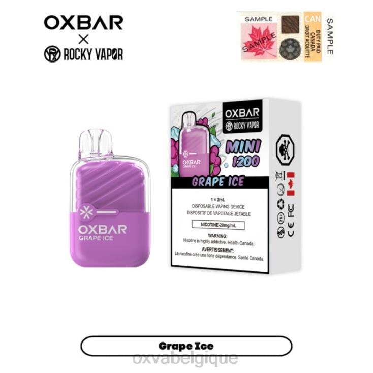 OXVA VAPE BRUXELLES ND68V22 OXVA OXBAR MINI 1200 glace aux raisins